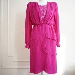 Ursula of Switzerland Magenta Vintage Dress